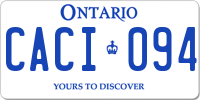 ON license plate CACI094