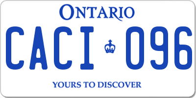 ON license plate CACI096