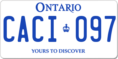 ON license plate CACI097