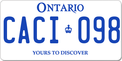 ON license plate CACI098