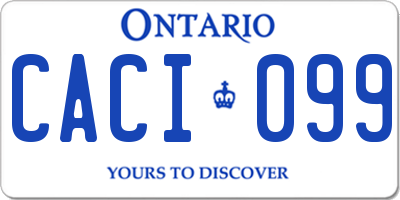 ON license plate CACI099