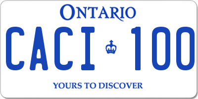 ON license plate CACI100