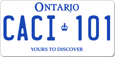 ON license plate CACI101