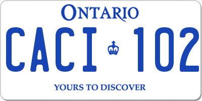 ON license plate CACI102