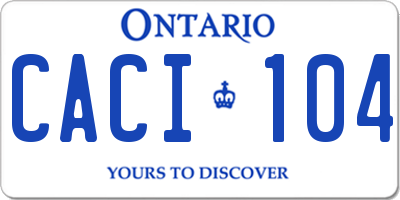 ON license plate CACI104