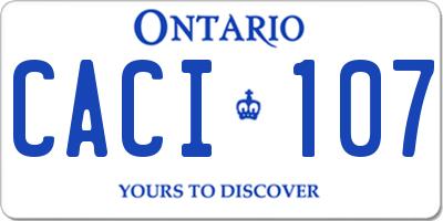 ON license plate CACI107