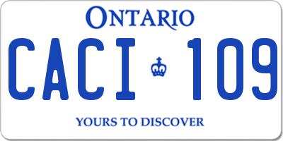 ON license plate CACI109