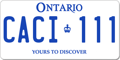 ON license plate CACI111