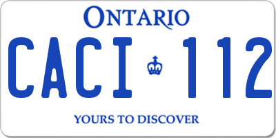 ON license plate CACI112