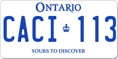 ON license plate CACI113