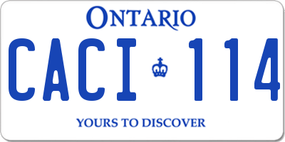 ON license plate CACI114