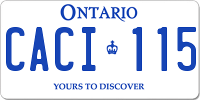 ON license plate CACI115