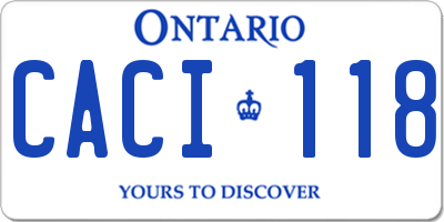 ON license plate CACI118