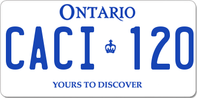 ON license plate CACI120