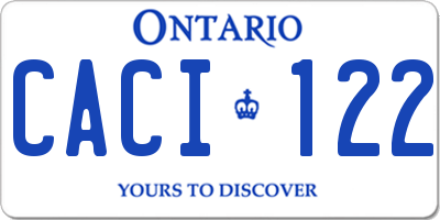 ON license plate CACI122