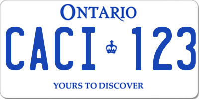 ON license plate CACI123