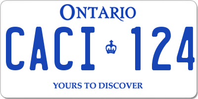 ON license plate CACI124