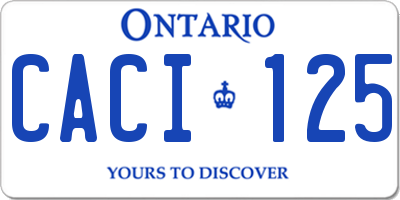 ON license plate CACI125