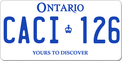 ON license plate CACI126