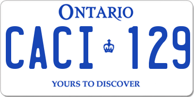 ON license plate CACI129