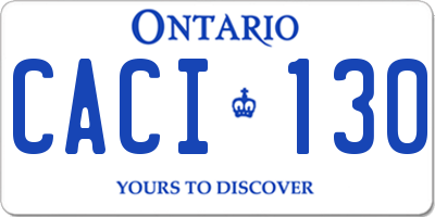 ON license plate CACI130