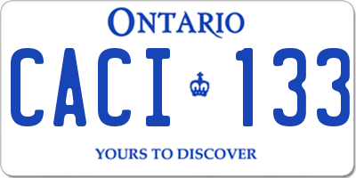 ON license plate CACI133