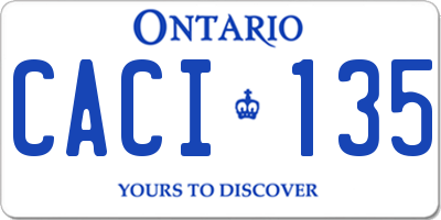 ON license plate CACI135