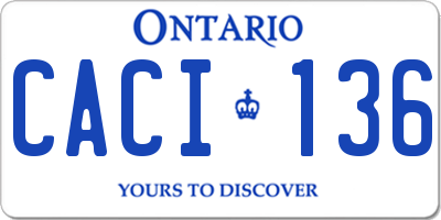 ON license plate CACI136