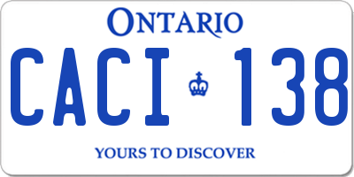 ON license plate CACI138