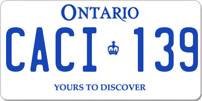 ON license plate CACI139