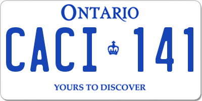 ON license plate CACI141