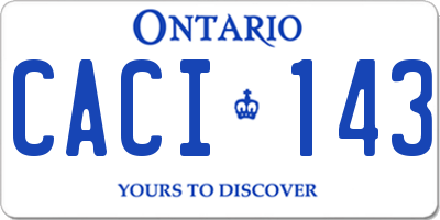 ON license plate CACI143