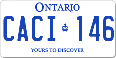 ON license plate CACI146