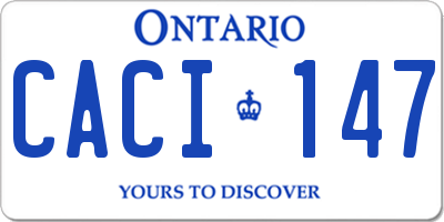 ON license plate CACI147