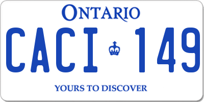 ON license plate CACI149