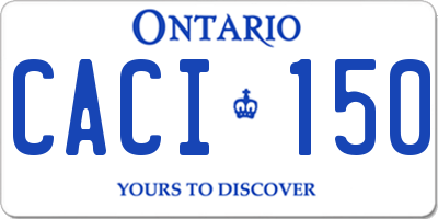 ON license plate CACI150