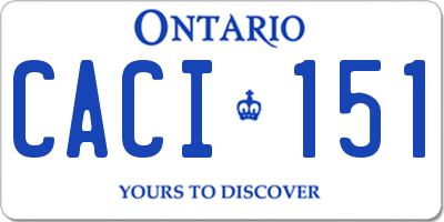 ON license plate CACI151