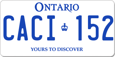 ON license plate CACI152