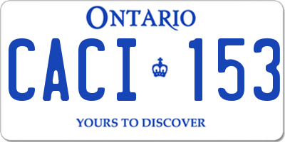 ON license plate CACI153