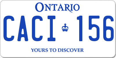 ON license plate CACI156