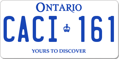 ON license plate CACI161