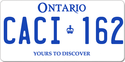 ON license plate CACI162