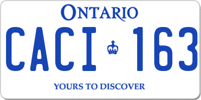 ON license plate CACI163