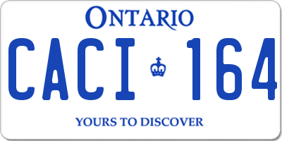 ON license plate CACI164