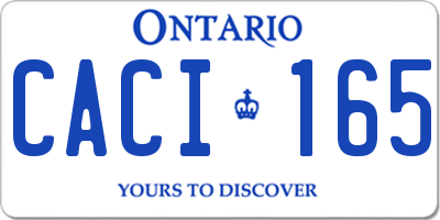 ON license plate CACI165