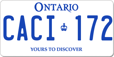 ON license plate CACI172