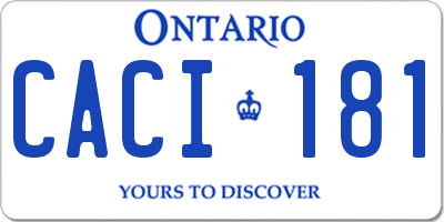 ON license plate CACI181