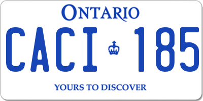 ON license plate CACI185