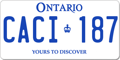 ON license plate CACI187