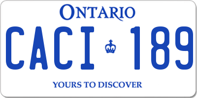 ON license plate CACI189